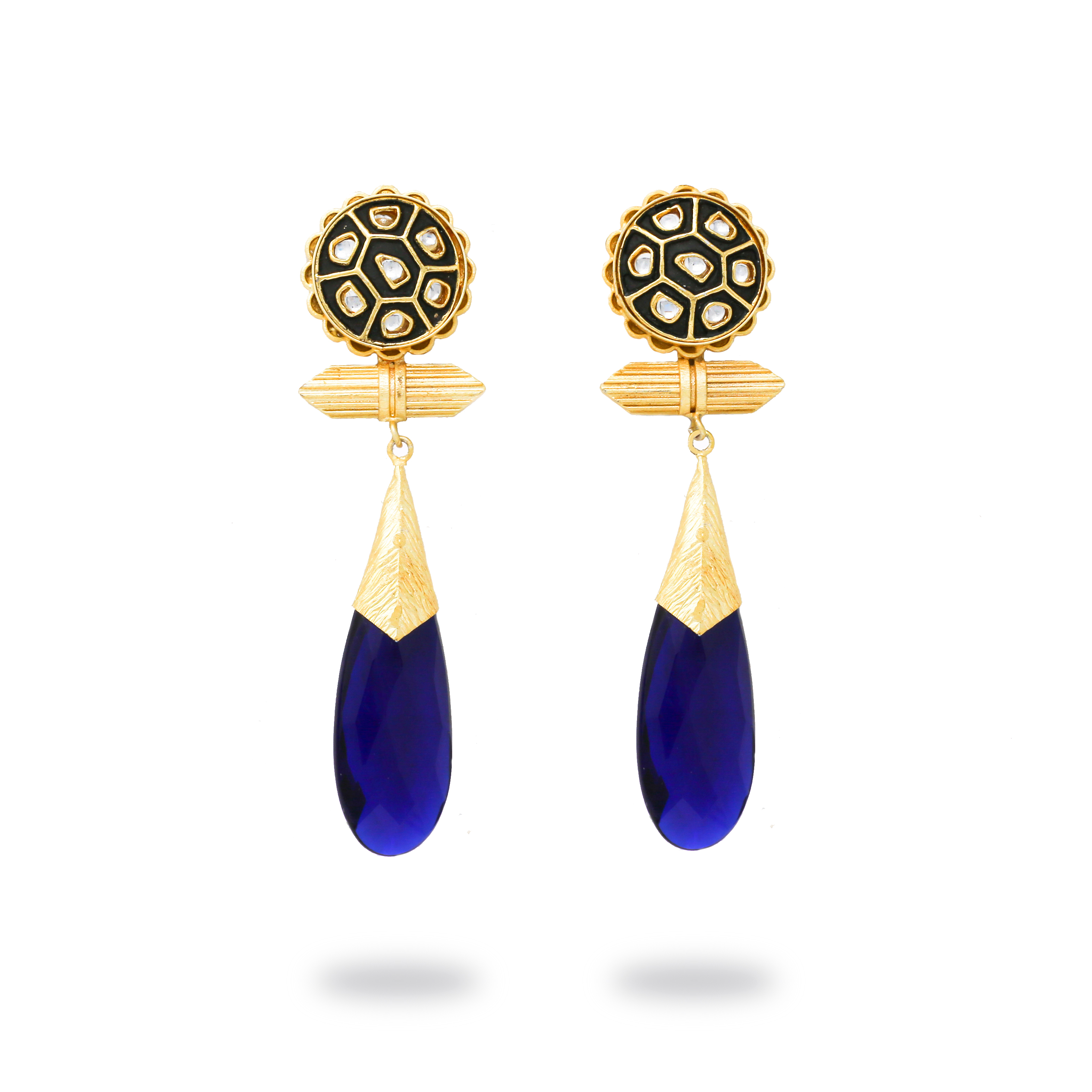 jewelry earrings sapphire gold